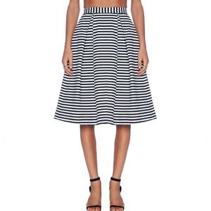 NICHOLAS Stripe Ponti Ball Skirt With Pockets Black & White Sz. 6